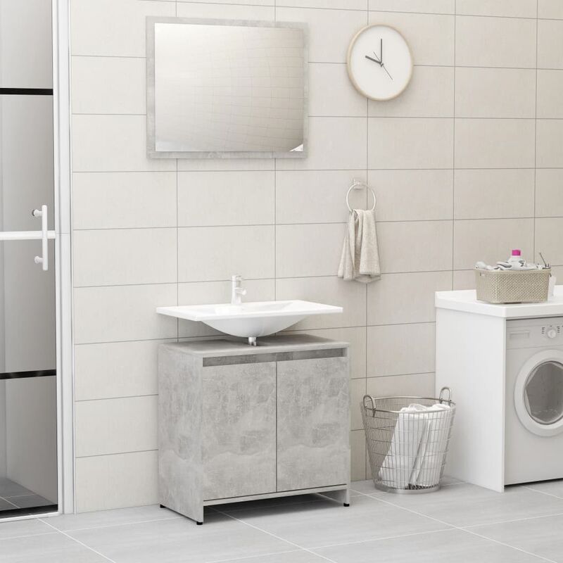 

Conjunto de muebles de baño aglomerado gris hormigón