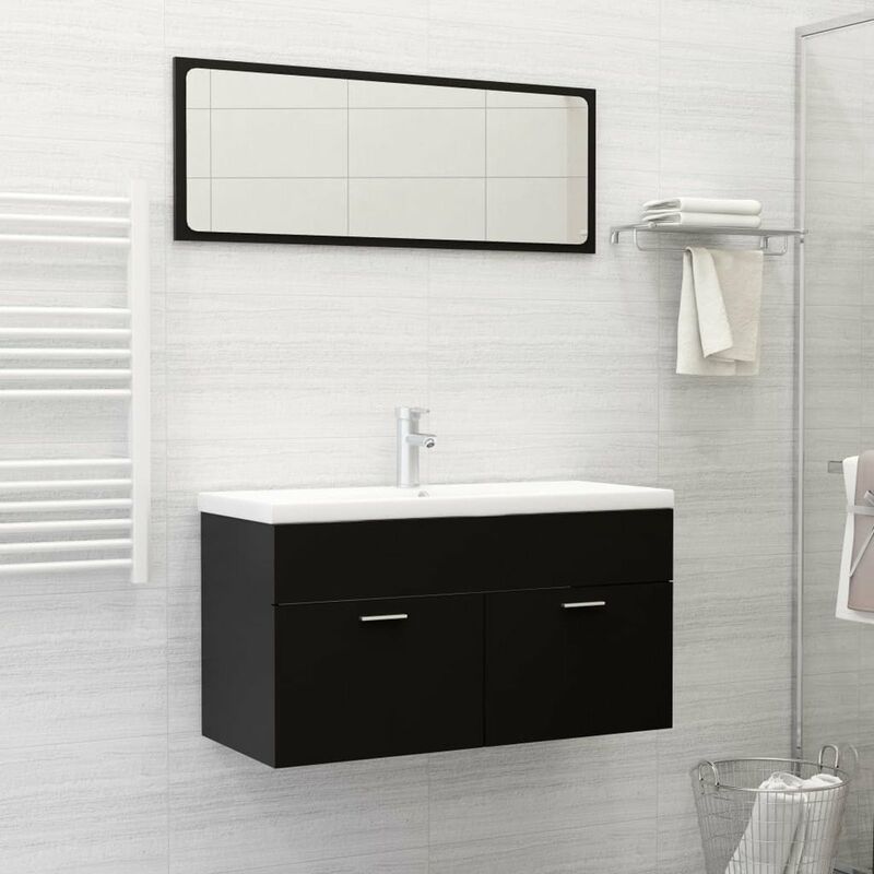 

Conjunto de muebles de bano aglomerado negro