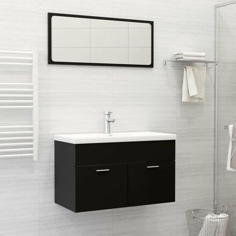 

Conjunto de muebles de bano aglomerado negro