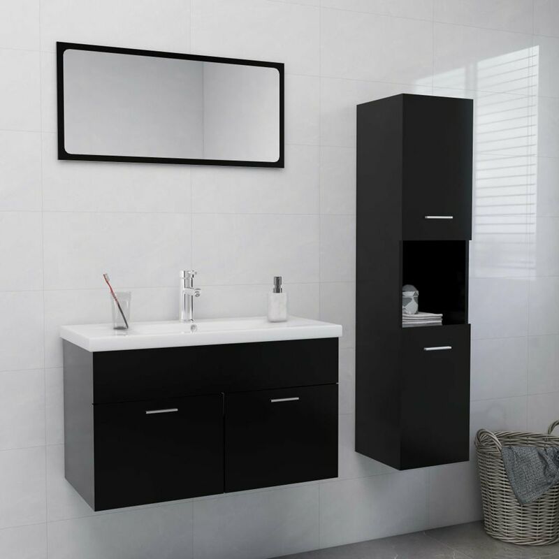

Conjunto de muebles de bano aglomerado negro