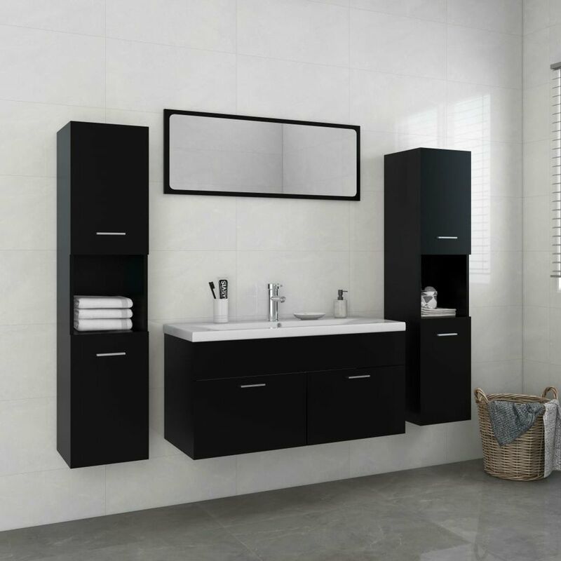 

Conjunto de muebles de bano aglomerado negro