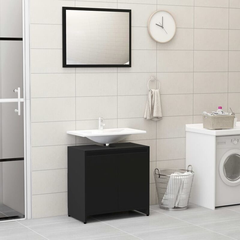 

Conjunto de muebles de baño aglomerado negro