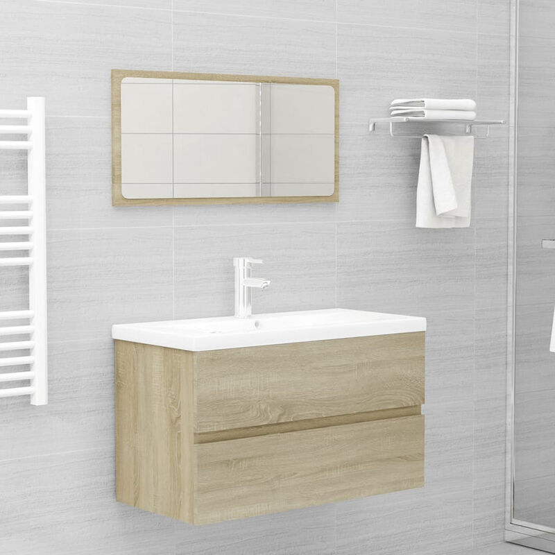 

Conjunto de muebles de bano aglomerado roble Sonoma