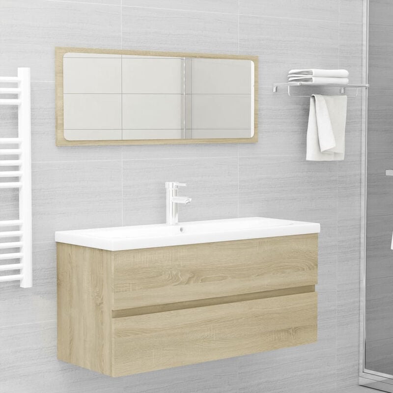 

Conjunto de muebles de bano aglomerado roble Sonoma