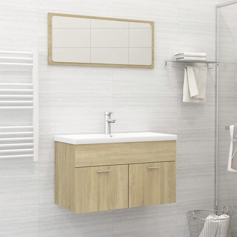 

Conjunto de muebles de baño aglomerado roble Sonoma