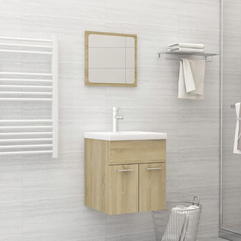 

Conjunto de muebles de baño aglomerado roble Sonoma