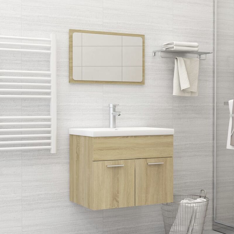 

Conjunto de muebles de baño aglomerado roble Sonoma