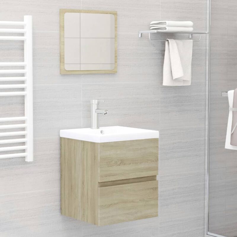 

Conjunto de muebles de baño aglomerado roble Sonoma