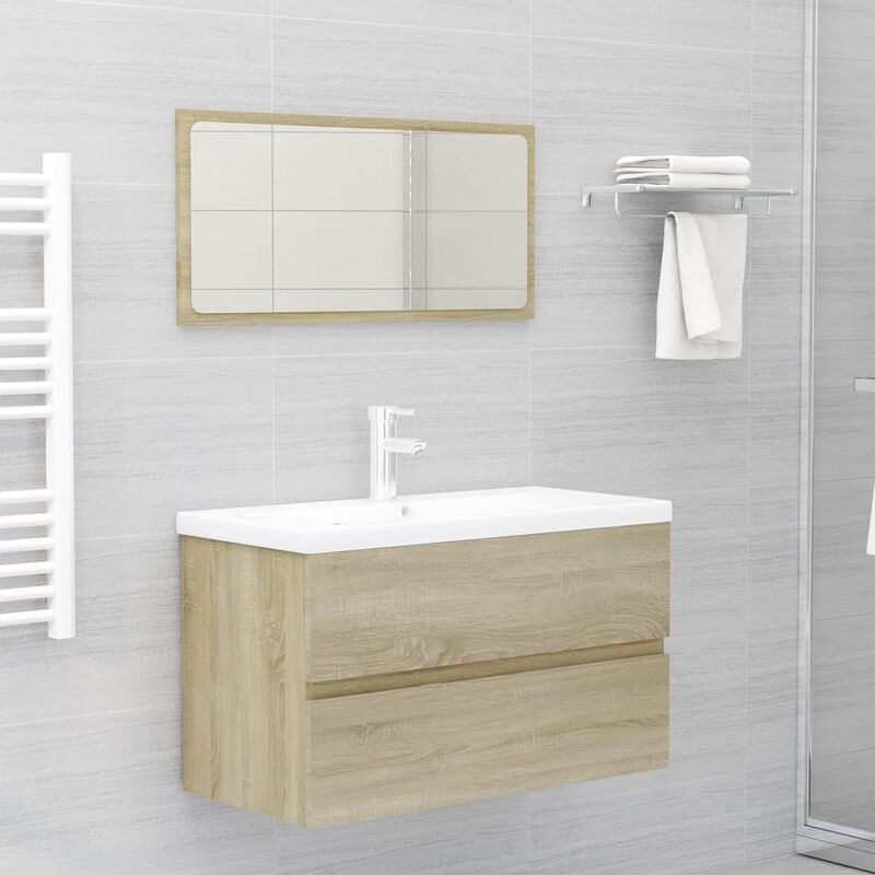 

Conjunto de muebles de baño aglomerado roble Sonoma