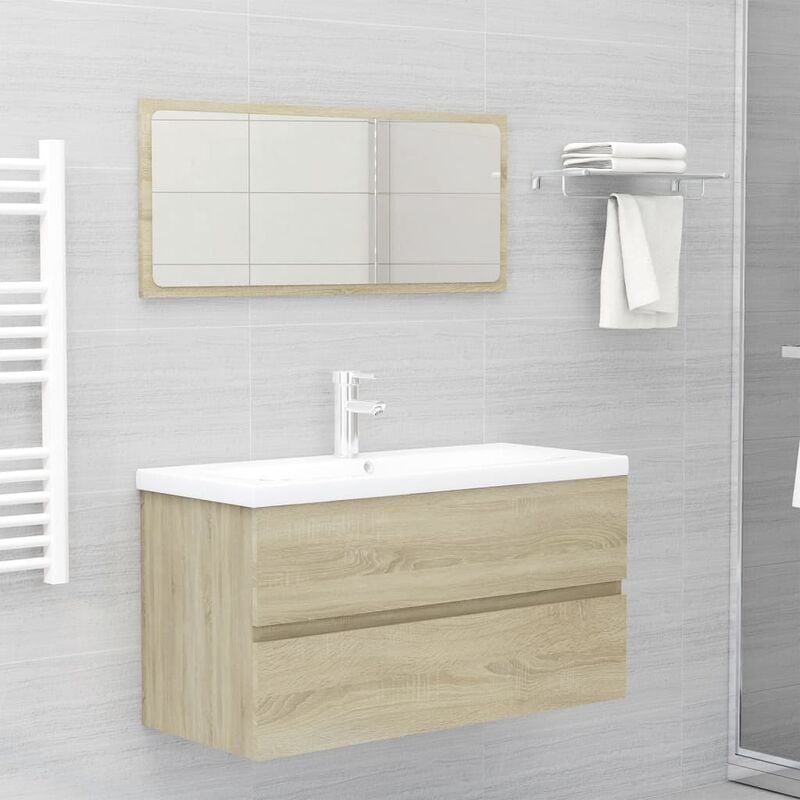

Conjunto de muebles de baño aglomerado roble Sonoma