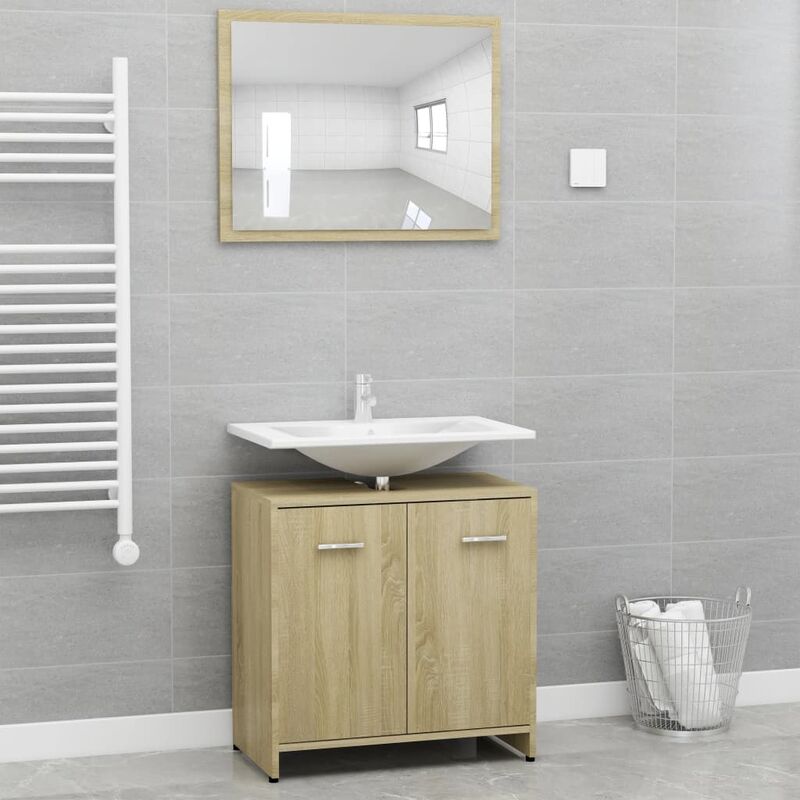 

Conjunto de muebles de baño aglomerado roble Sonoma