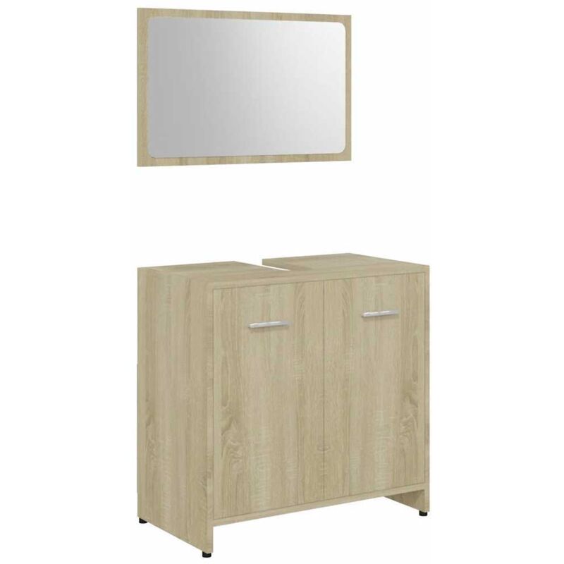 

Conjunto de muebles de baño aglomerado roble Sonoma - Marrón - Vidaxl