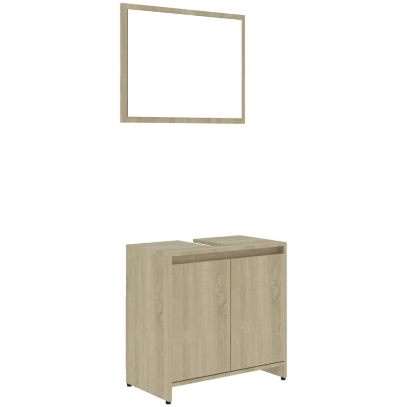 

Conjunto de muebles de baño aglomerado roble Sonoma - Marrón - Vidaxl