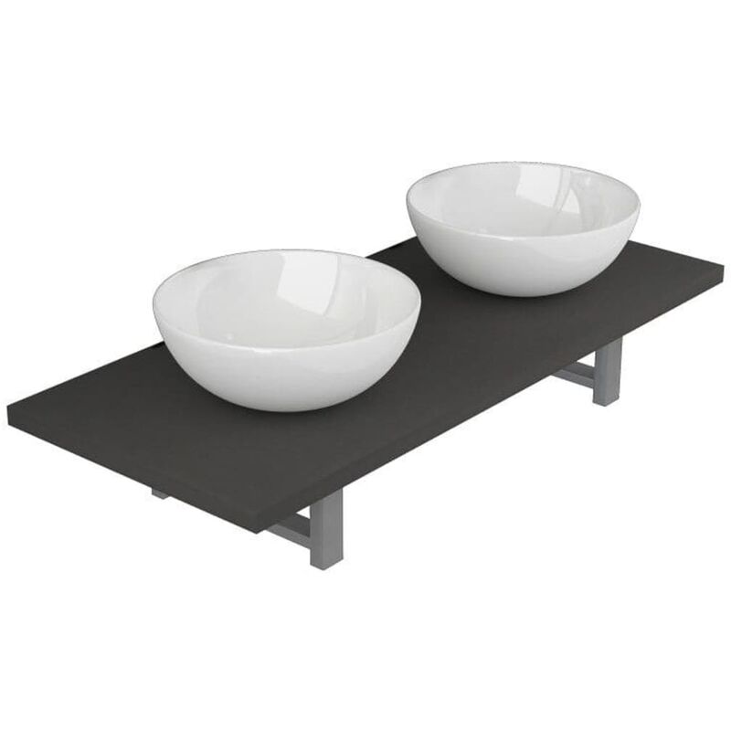 

Conjunto de muebles de bano de tres piezas ceramica gris