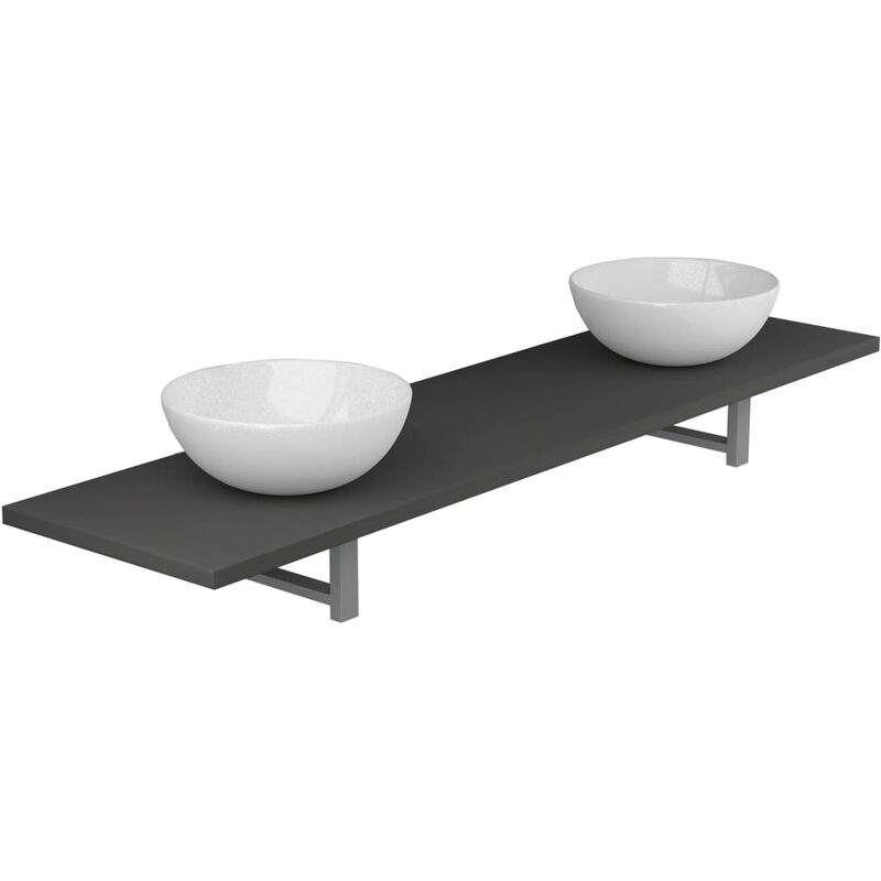 

Conjunto de muebles de bano de tres piezas ceramica gris