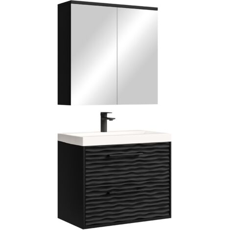 Conjunto de muebles de baño Etna 60 cm - Negro mate - Mueble de