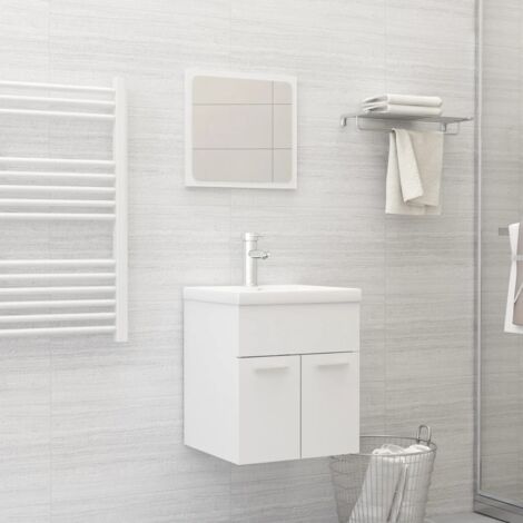 Conjunto de muebles de baño madera contrachapada blanco vidaXL
