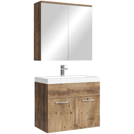 Conjunto de muebles de baño Montreal 01 60 cm - Roble Marrón - M