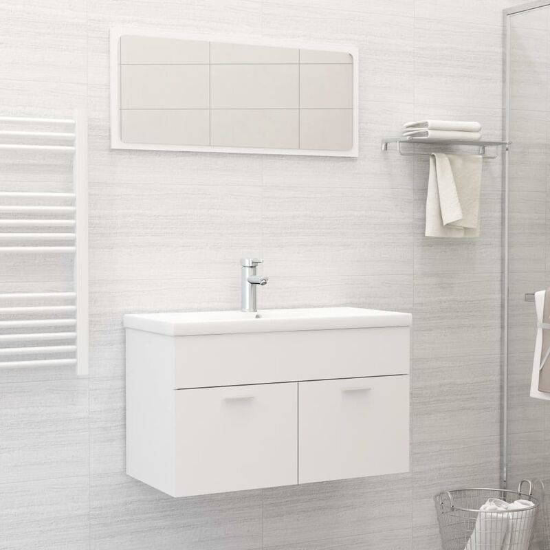 

Conjunto de muebles de baño 2 piezas aglomerado blanco - Blanco