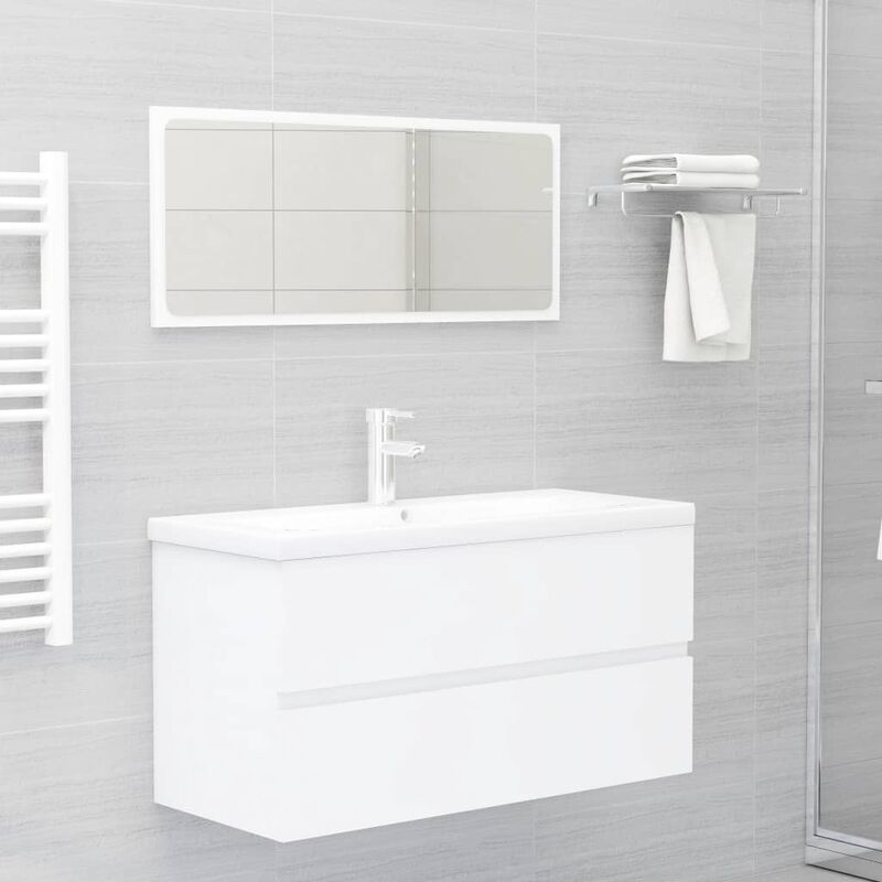 

Conjunto de muebles de baño 2 piezas aglomerado blanco - Blanco