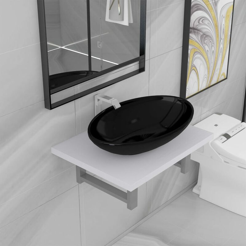 

Conjunto de muebles de baño 2 piezas cerámica blanco - Blanco