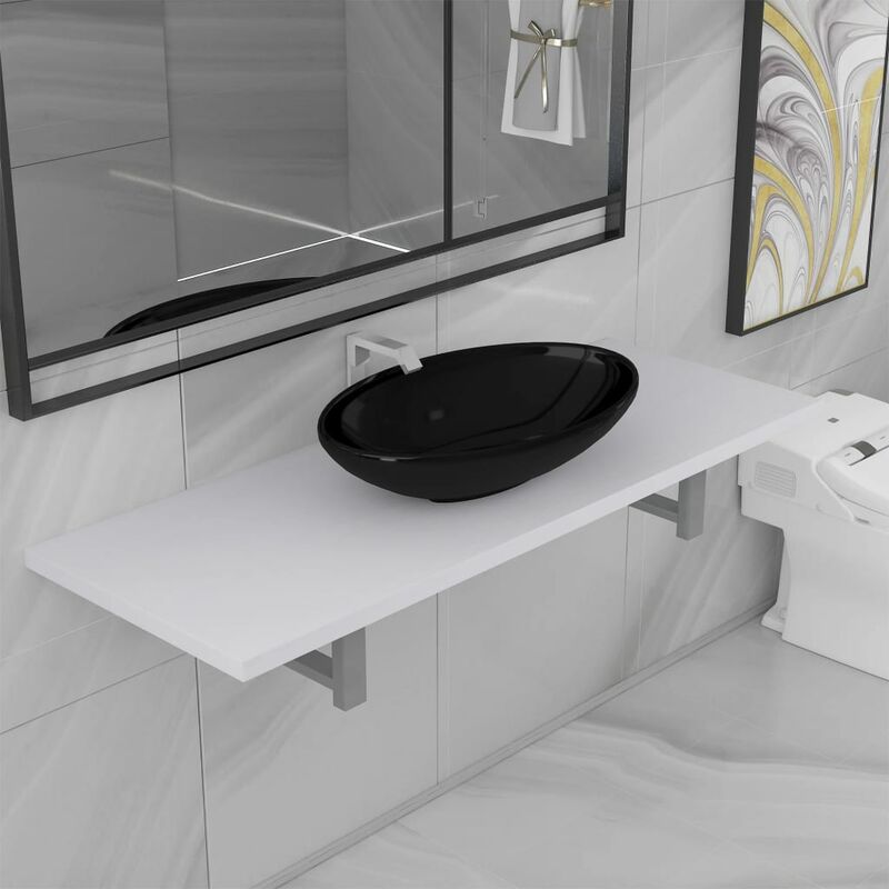 

Conjunto de muebles de baño 2 piezas cerámica blanco - Blanco