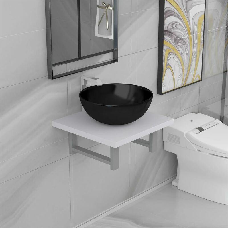 

Conjunto de muebles de baño 2 piezas cerámica blanco - Blanco