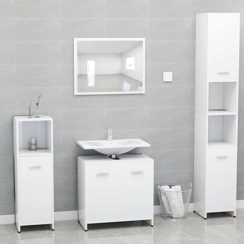 

Conjunto de muebles de baño aglomerado blanco - Blanco