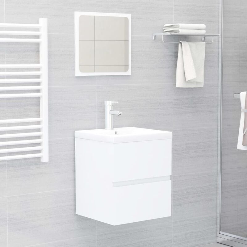 

Conjunto de muebles de baño aglomerado blanco - Blanco