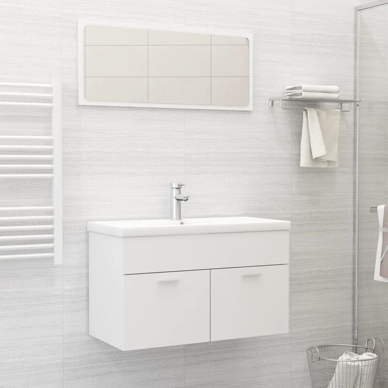 

Conjunto de muebles de baño aglomerado blanco - Blanco