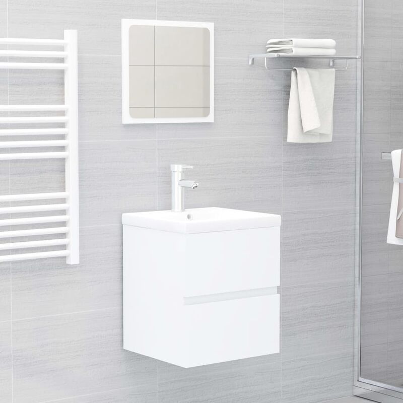 

Conjunto de muebles de baño aglomerado blanco - Blanco