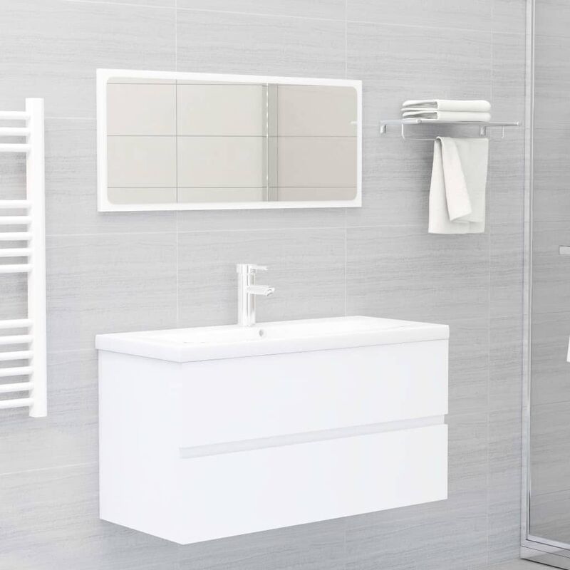 

Conjunto de muebles de baño aglomerado blanco - Blanco