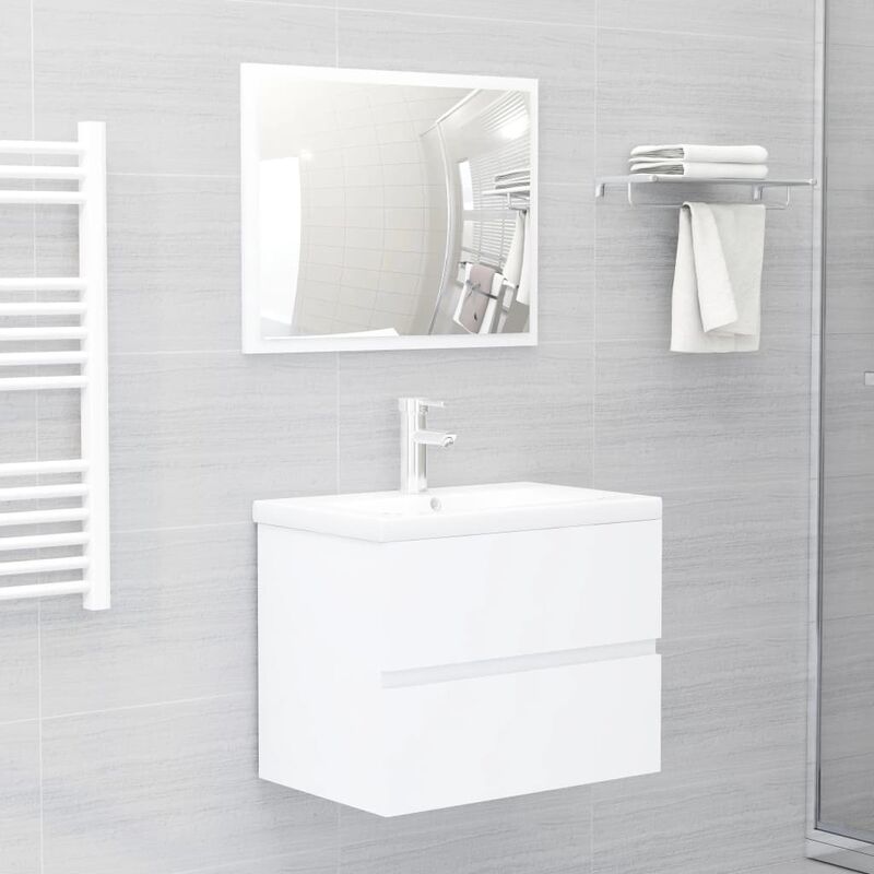 

Conjunto de muebles de baño aglomerado blanco - Blanco