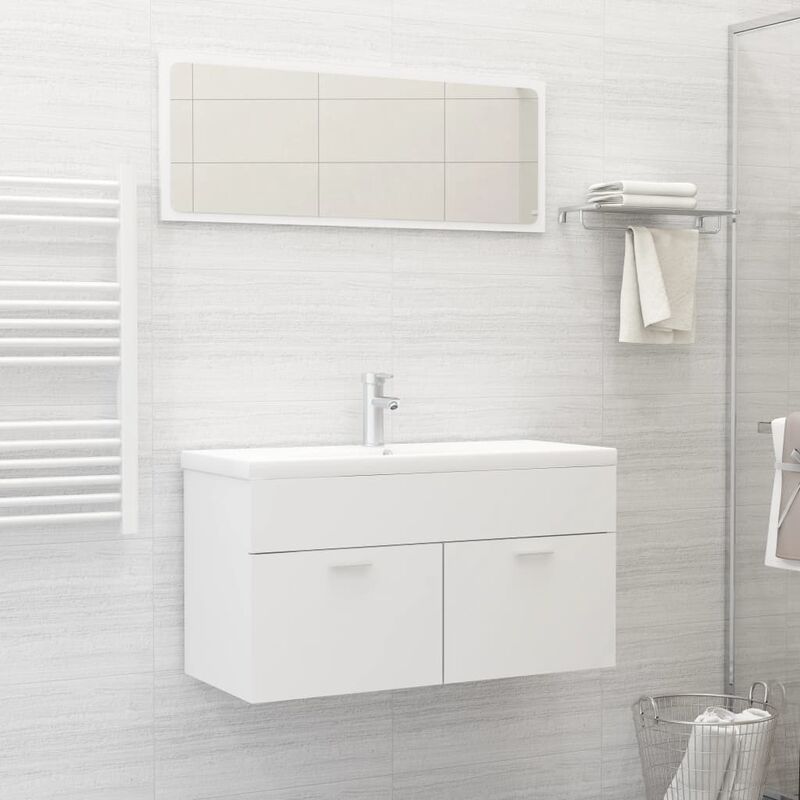 

Conjunto de muebles de baño aglomerado blanco - Blanco