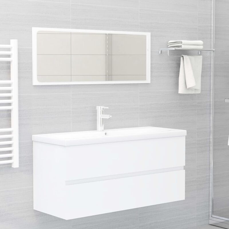 

Conjunto de muebles de baño aglomerado blanco - Blanco