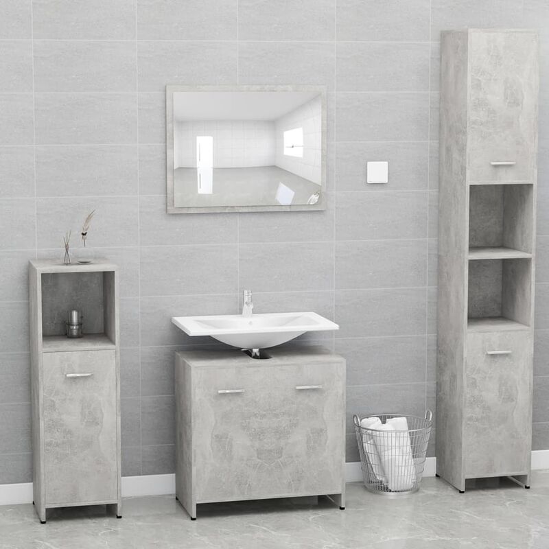 

Youthup - Conjunto de muebles de baño aglomerado gris hormigón - Gris