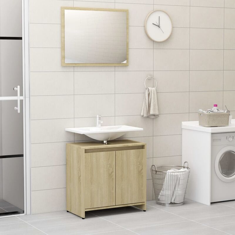 

Youthup - Conjunto de muebles de baño aglomerado roble Sonoma - Marrón