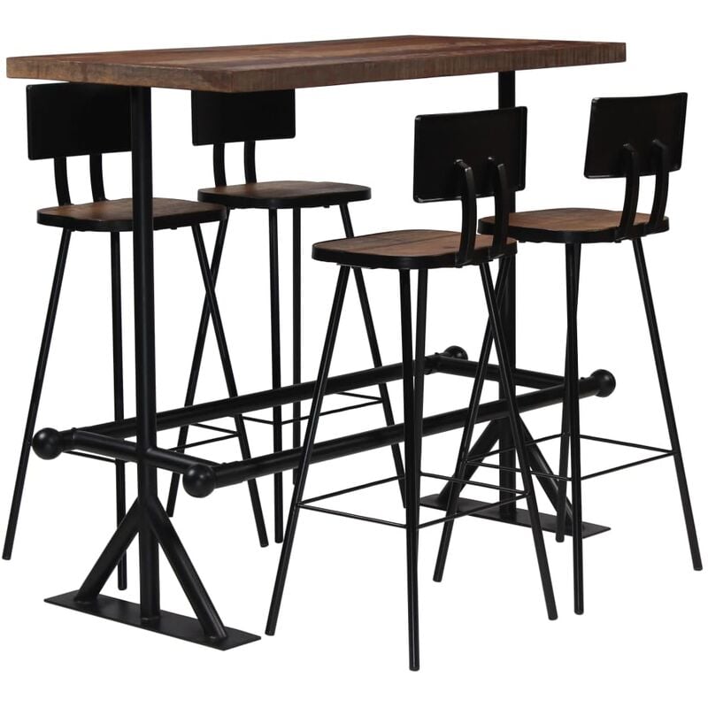 

BHD - Conjunto de muebles de bar 5 piezas madera maciza reciclada