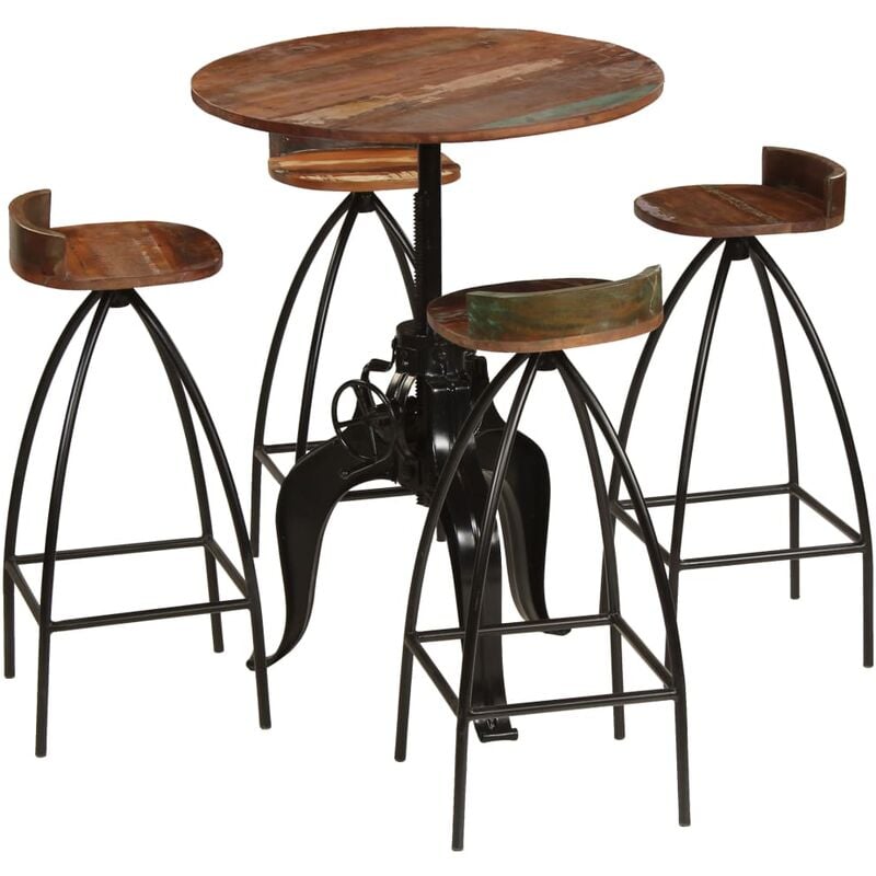 

BHD - Conjunto de muebles de bar 5 piezas madera maciza reciclada