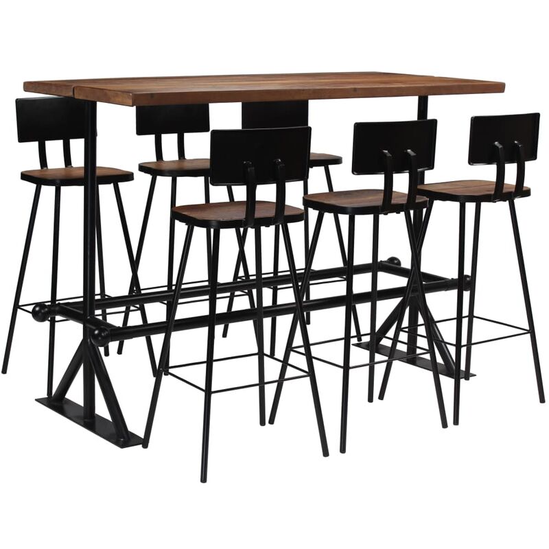 

BHD - Conjunto de muebles de bar 7 piezas madera maciza reciclada
