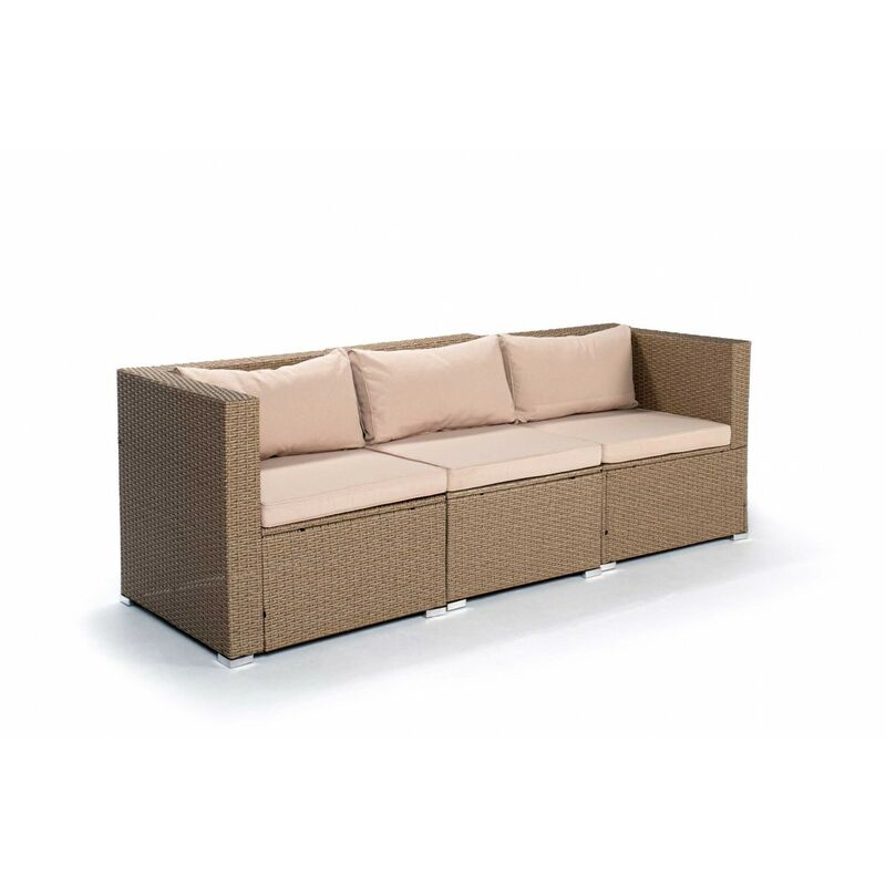 

Kiefergarden - Conjunto de Muebles De Exterior Para Jardín o Terraza Sofa Modular 3 Plazas Color Beige