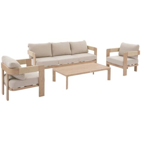 Conjunto de muebles de jardín Oryna 5 plazas miel - Hespéride