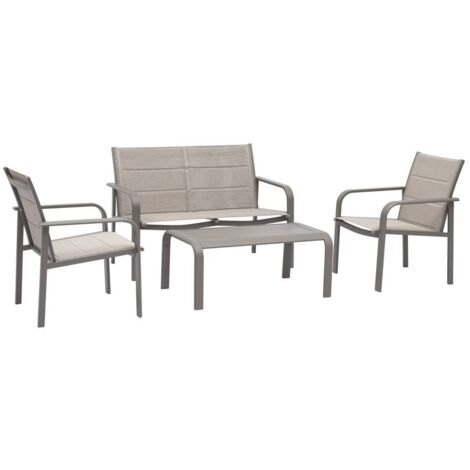 Conjunto de muebles de jardín Piazza 4 plazas café - Hespéride
