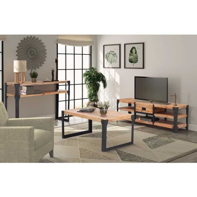 

Conjunto de muebles de salón 3 piezas madera maciza de acacia