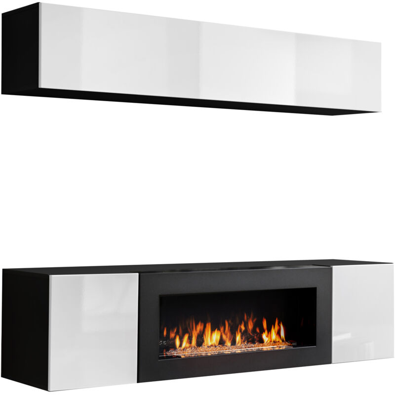

Conjunto de muebles Krista 1D negro y blanco (1,6m)