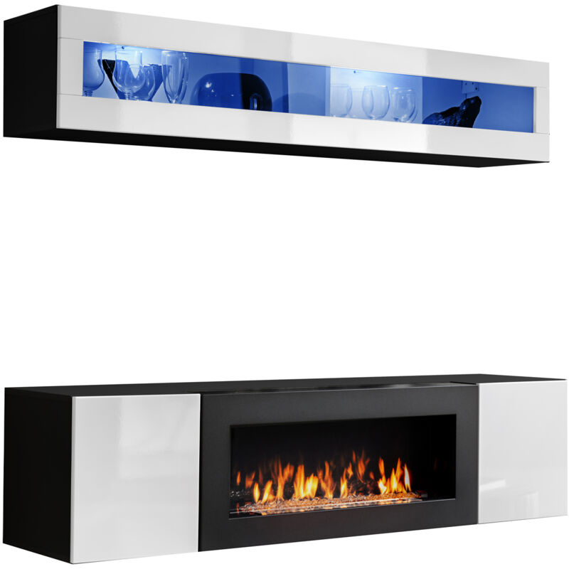 

Muebles Bonitos - Conjunto de muebles Krista 2D negro y blanco (1,6m)