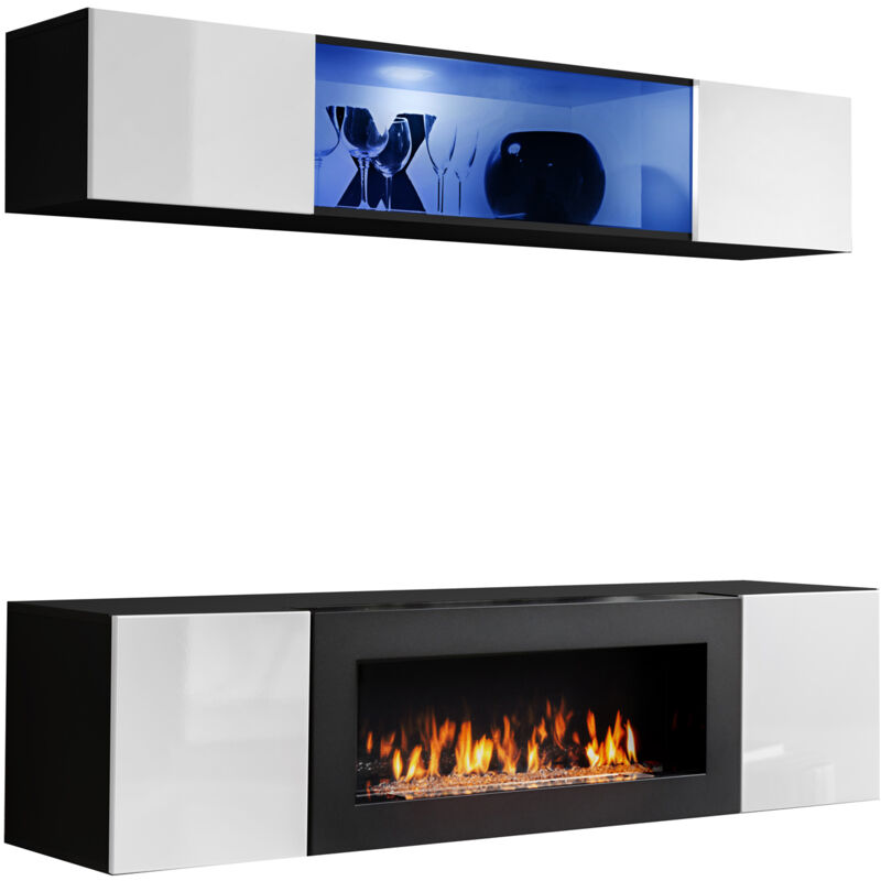 

Conjunto de muebles Krista 3D negro y blanco (1,6m)