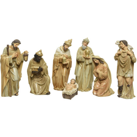 WEBMARKETPOINT Conjunto de Natividad en poliresina 7.5 x 6 x 20 cm
