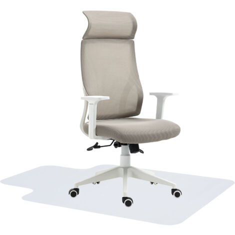 Conjunto de oficina incluye 1 silla de oficina reclinable con ruedas y altura ajustable 64x61x120,9-128,9 cm y 1 alfombra protectora de suelo 90x120cm