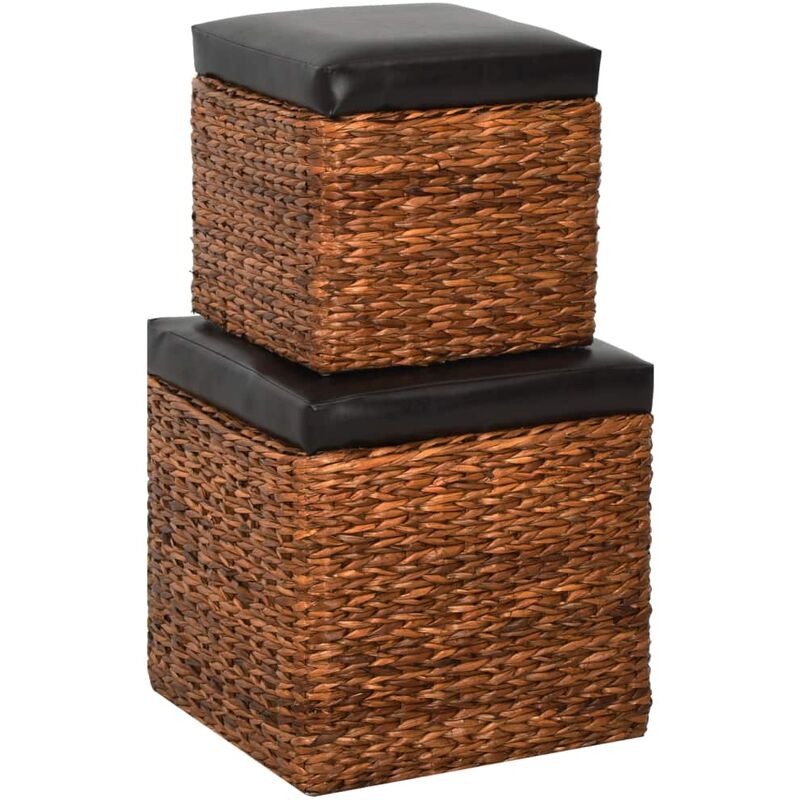 

Conjunto de otomanas 2 piezas hierba marina marrón